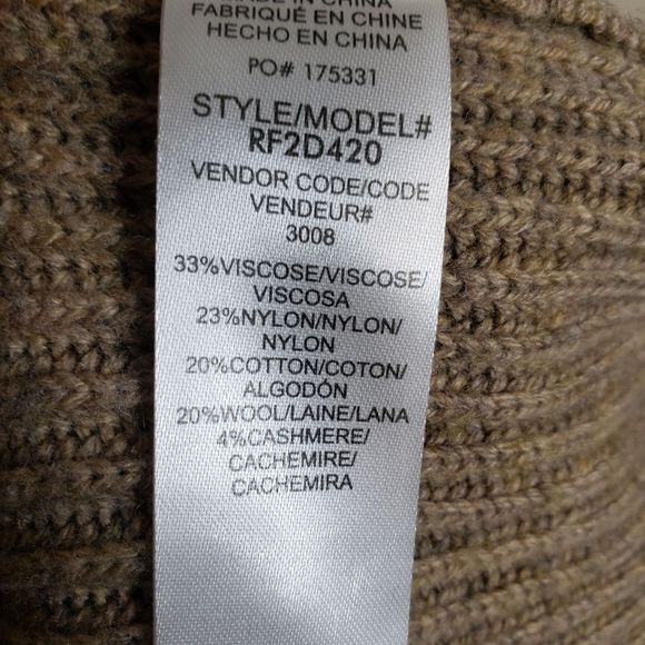 Splendid x Cella Jane Medium Cashmere blend rib knit sweater dress camel tan - Picture 6 of 8